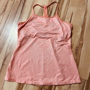 Prana Women's Racerback Tank Miracle Cami Sz S Orange Geo Print Activewear Yoga